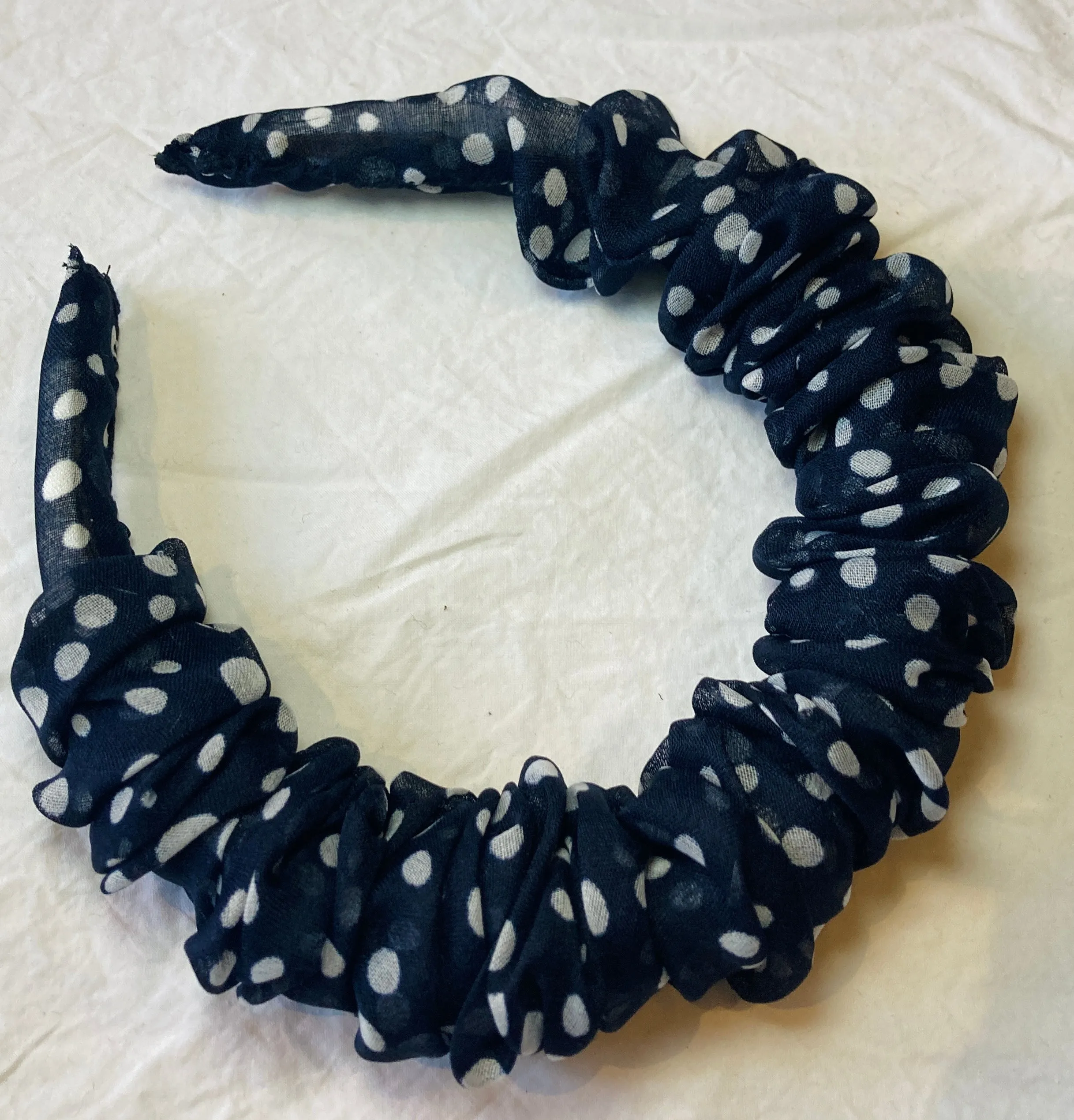Handmade Polka Dot Sheer Ruffled Headband