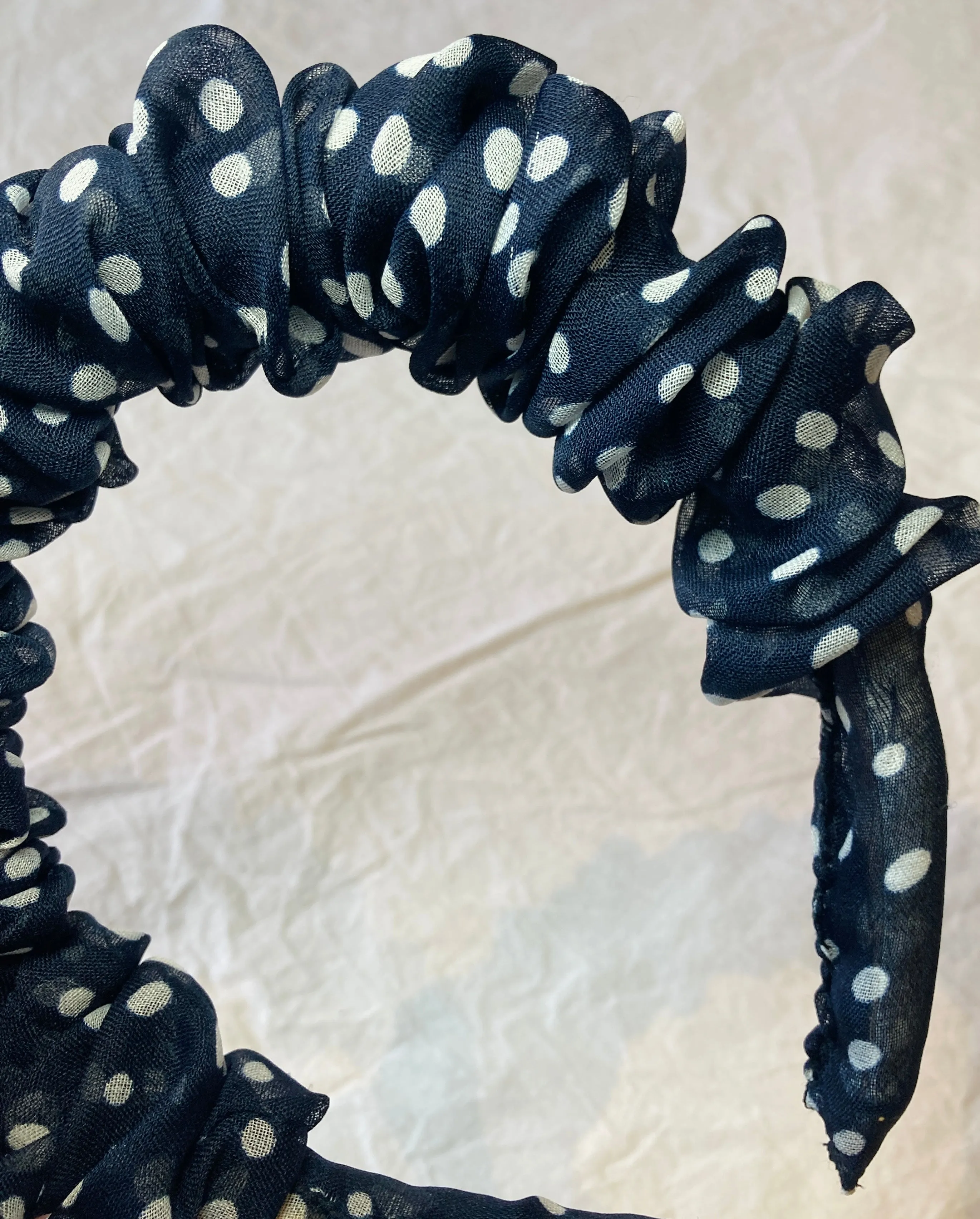 Handmade Polka Dot Sheer Ruffled Headband