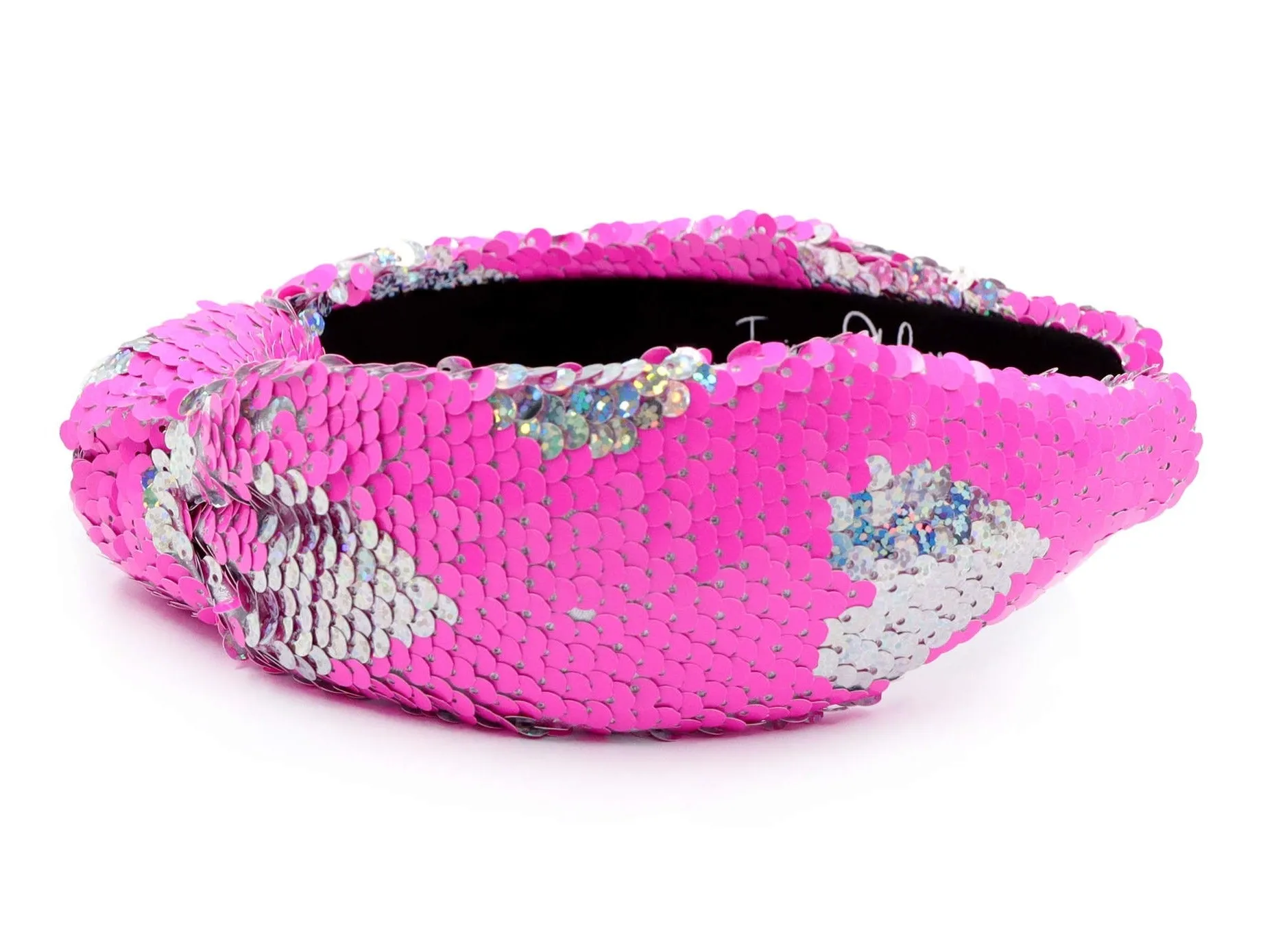 Hearts Sequin Pink Knot Headband