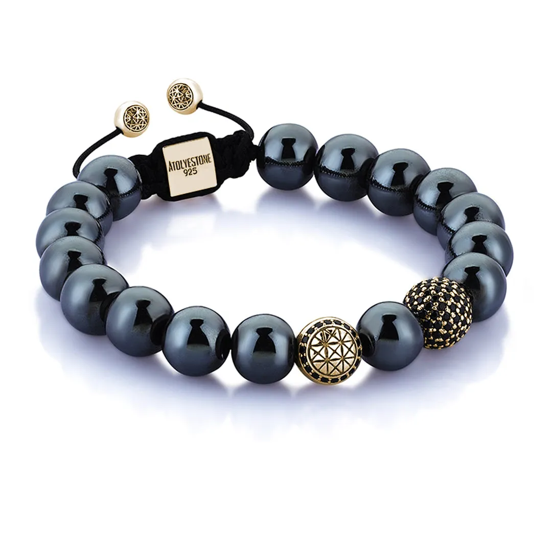 Hematite Beaded Signature Macrame Bracelet