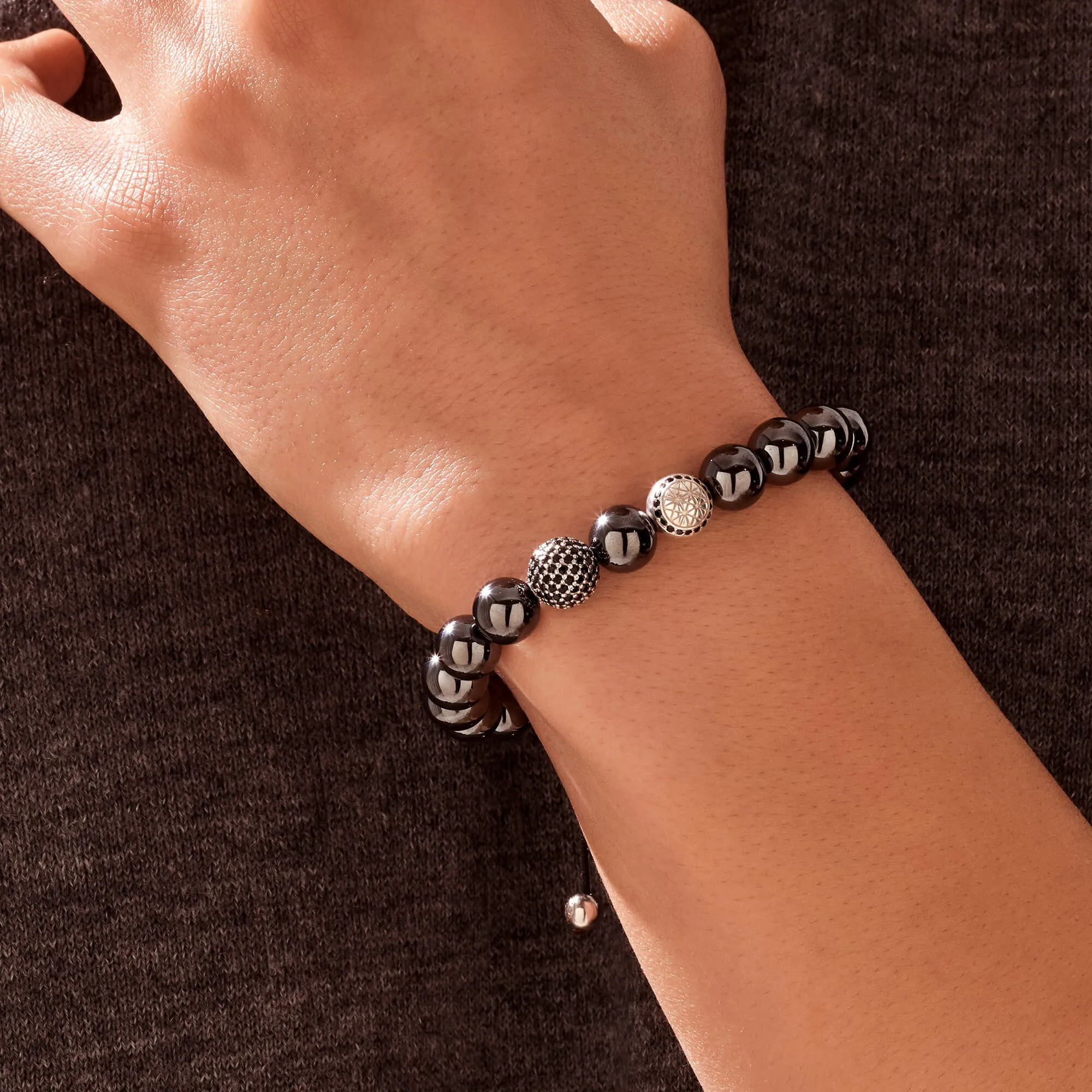 Hematite Beaded Signature Macrame Bracelet