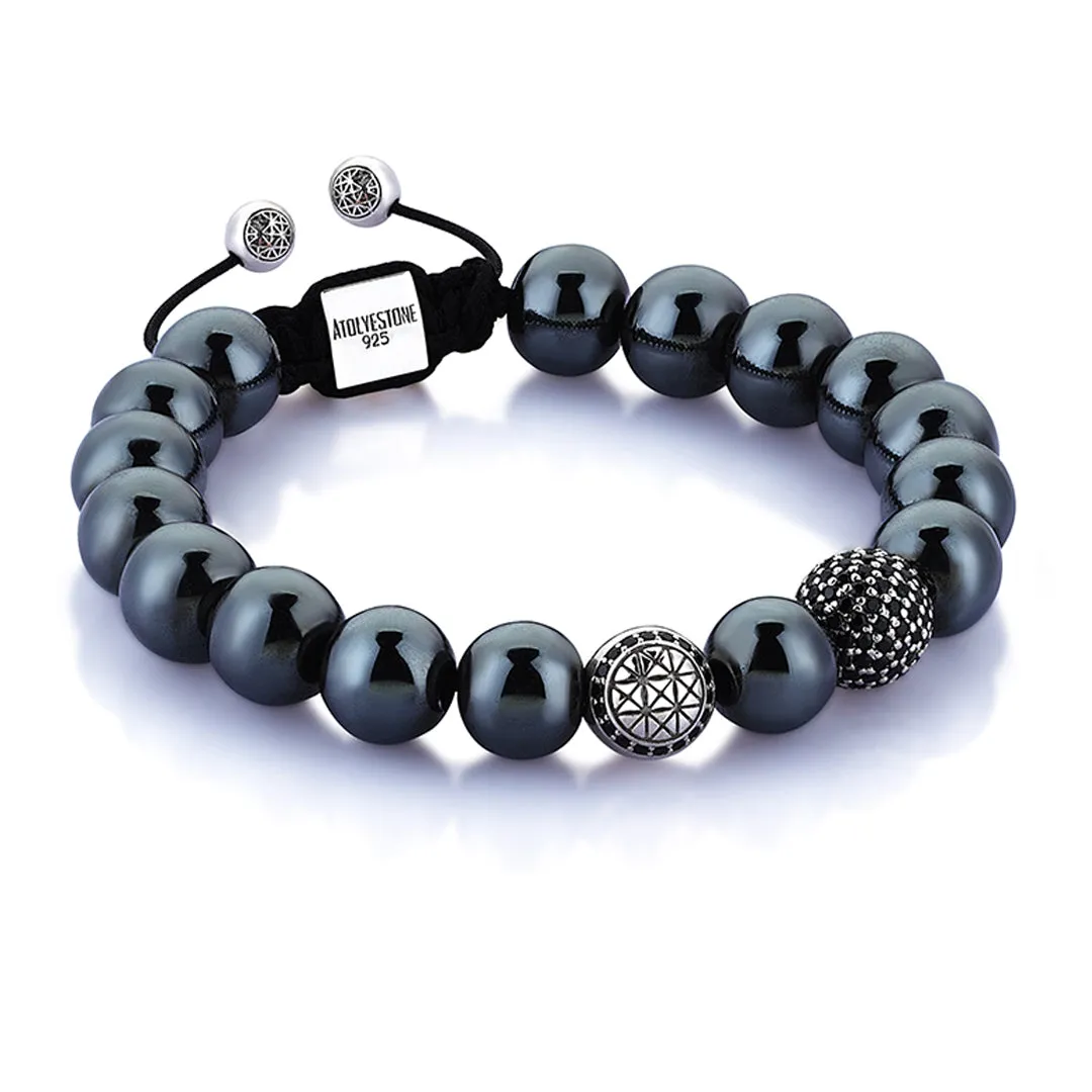 Hematite Beaded Signature Macrame Bracelet