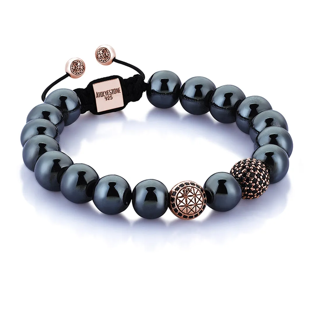 Hematite Beaded Signature Macrame Bracelet
