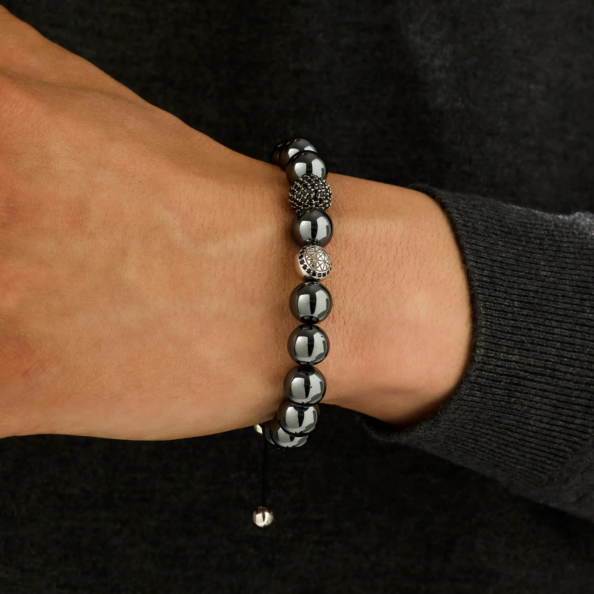 Hematite Beaded Signature Macrame Bracelet
