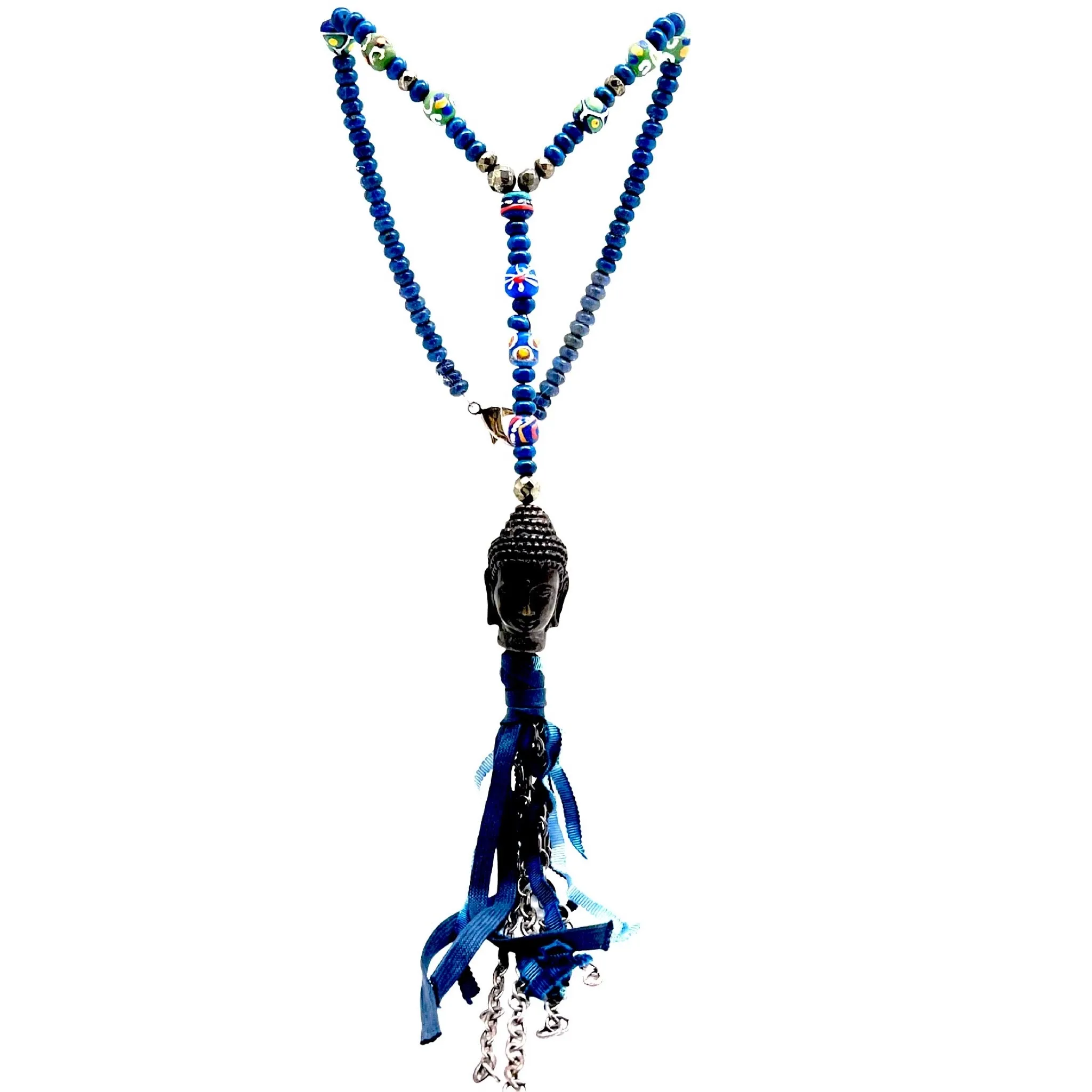 Hipchik Colorful Beaded Buddha Necklace with Tassel Sale