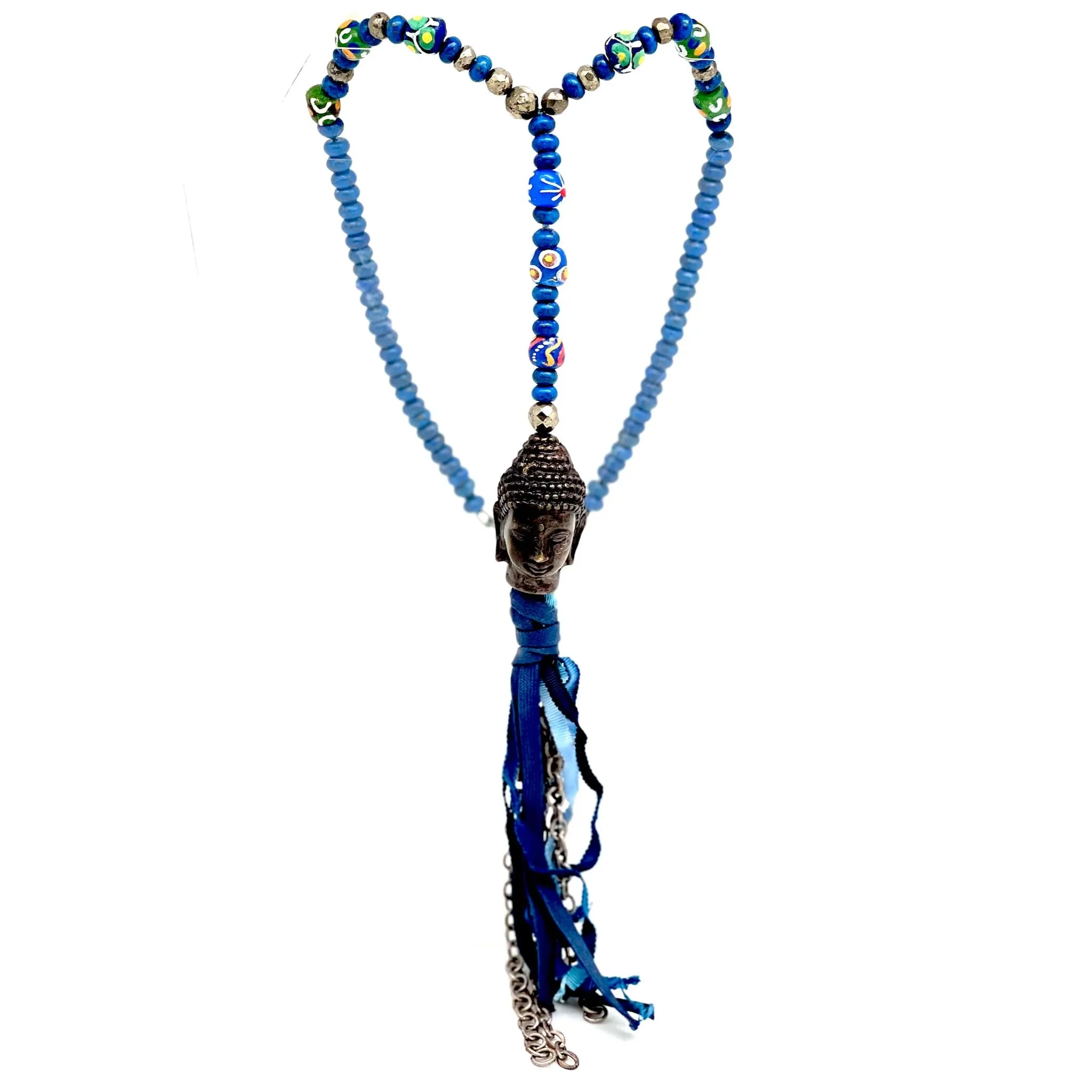 Hipchik Colorful Beaded Buddha Necklace with Tassel Sale