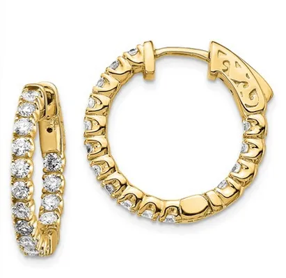 Inside Out Hoop Earrings with Diamonds