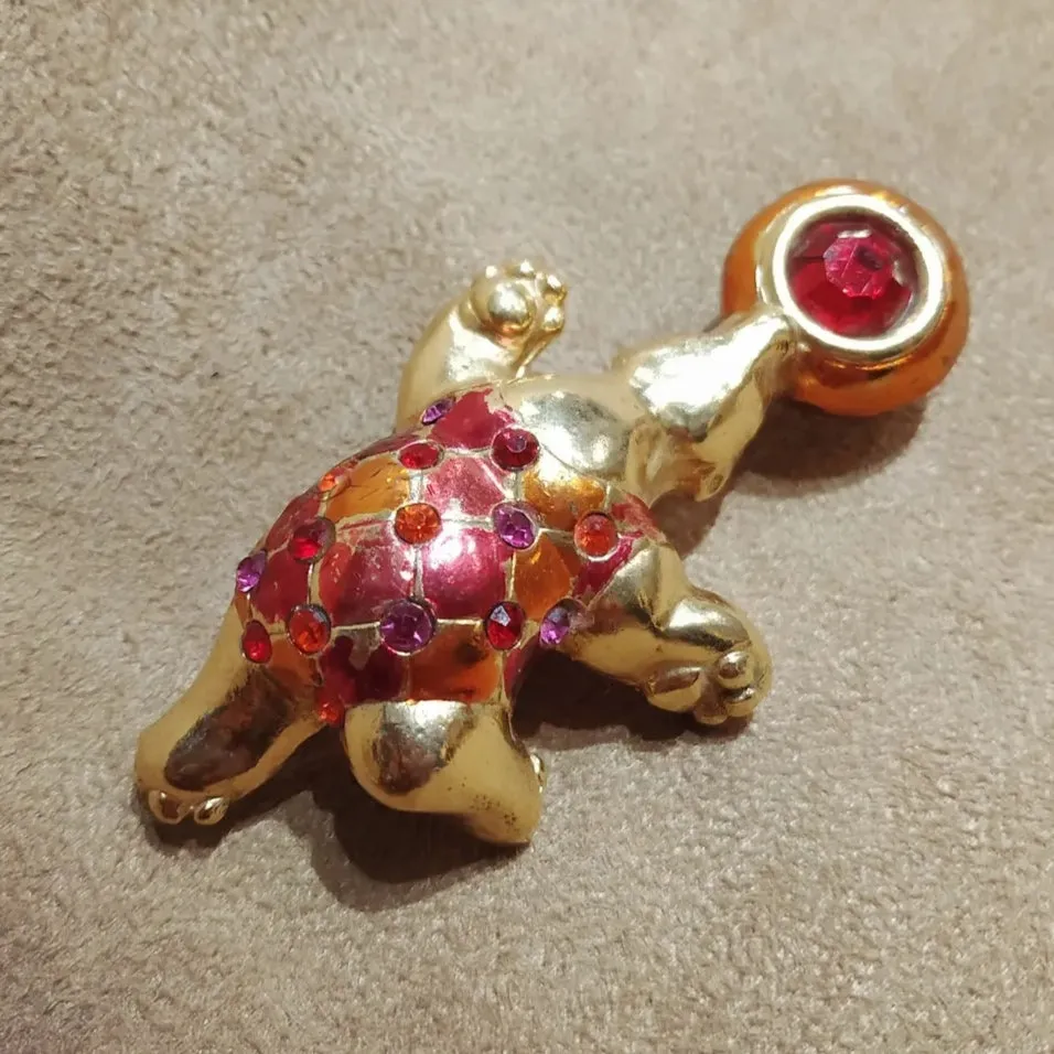 Jacky De G Chunky Circus Bear Brooch