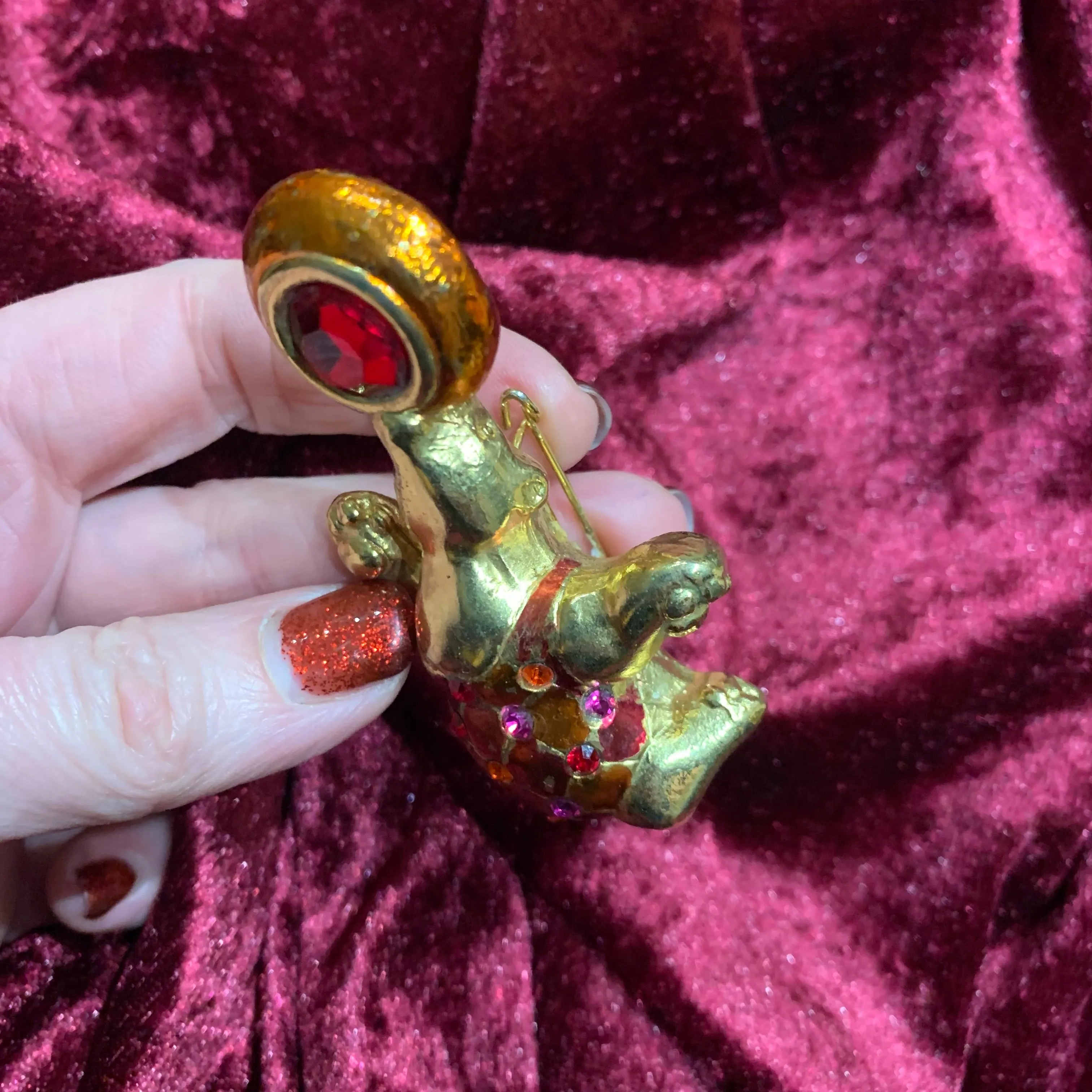 Jacky De G Chunky Circus Bear Brooch