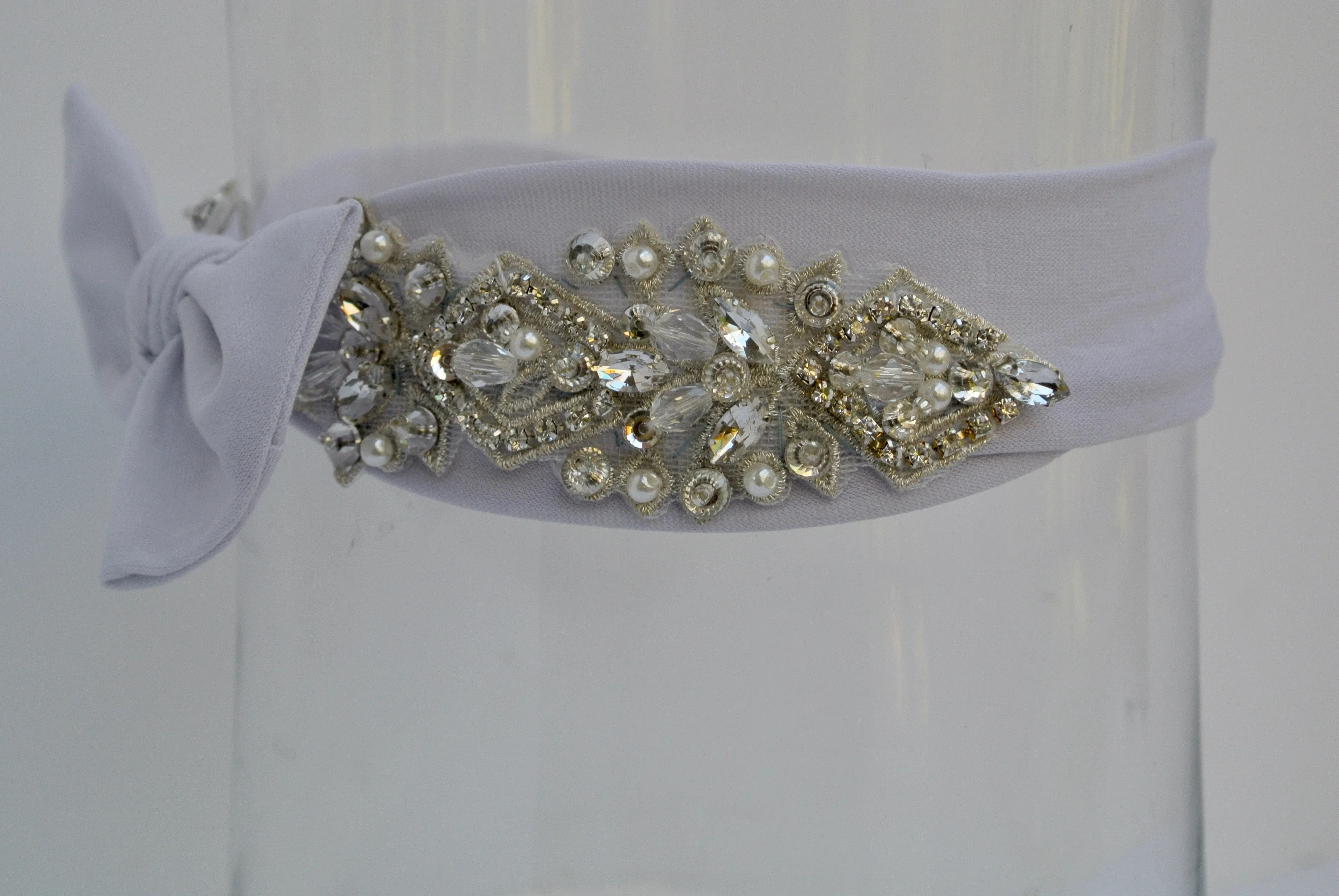 Jeweled In Grey 1 Year Old Headband