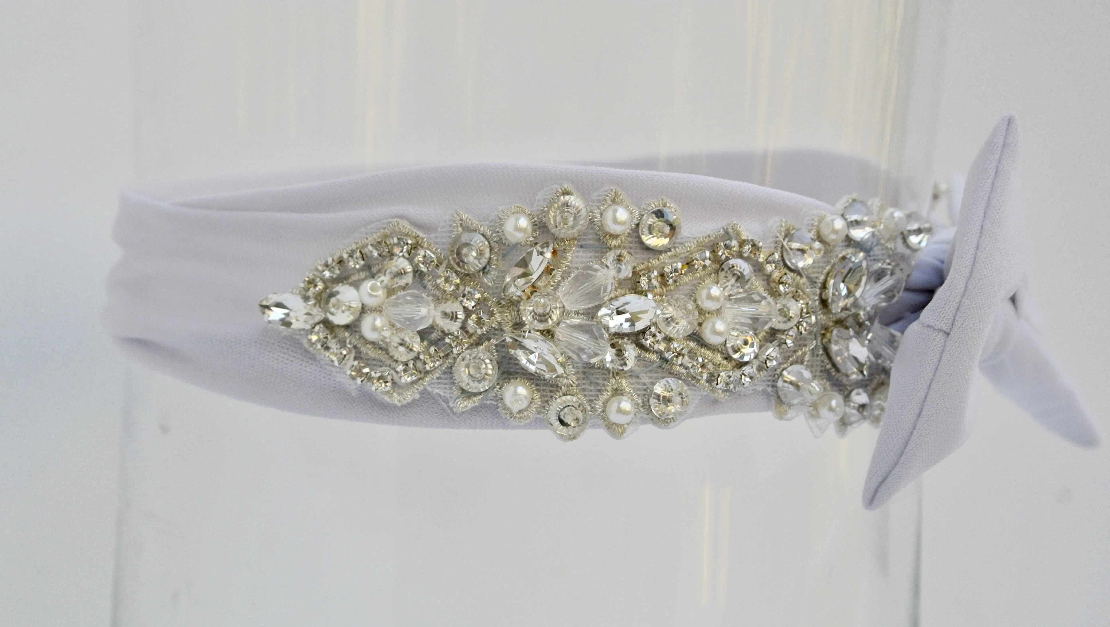 Jeweled In Grey 1 Year Old Headband