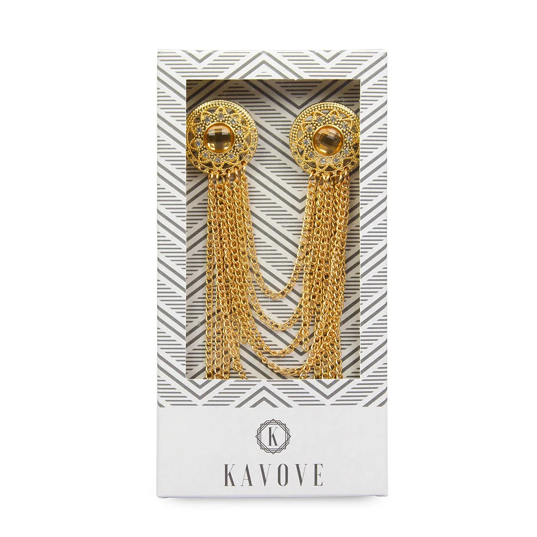 Kavove Linked Loops Golden Colour Brooch