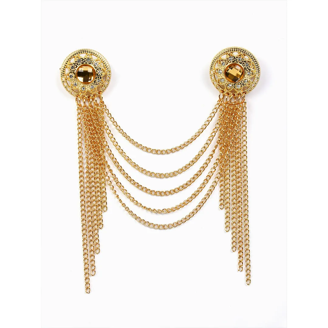 Kavove Linked Loops Golden Colour Brooch