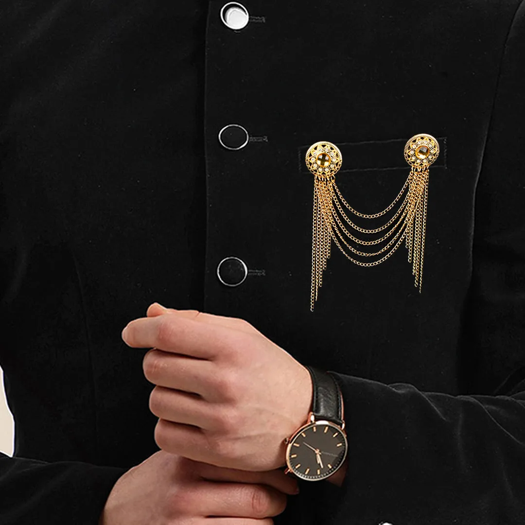 Kavove Linked Loops Golden Colour Brooch