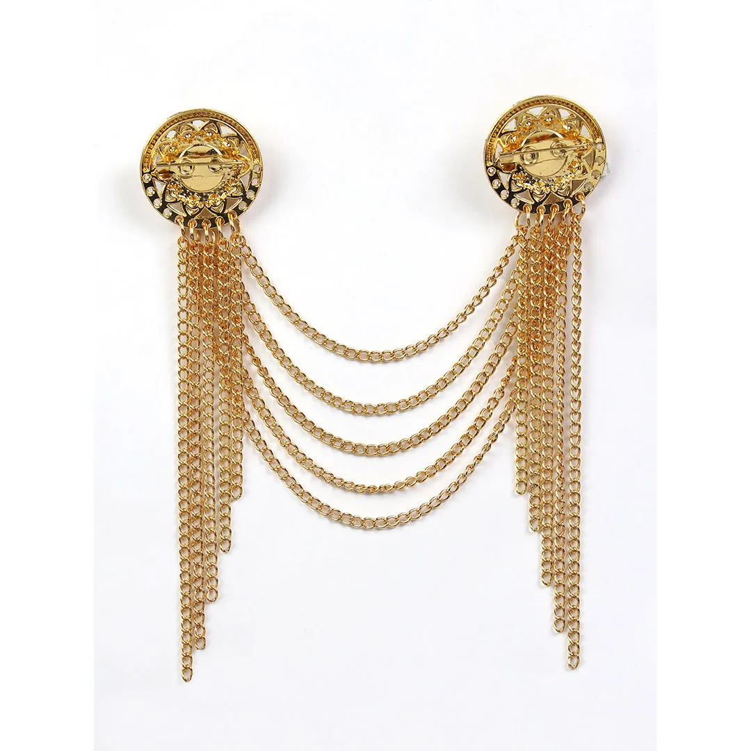 Kavove Linked Loops Golden Colour Brooch