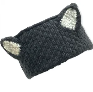 Knit Headband -Kitty Cat -Black