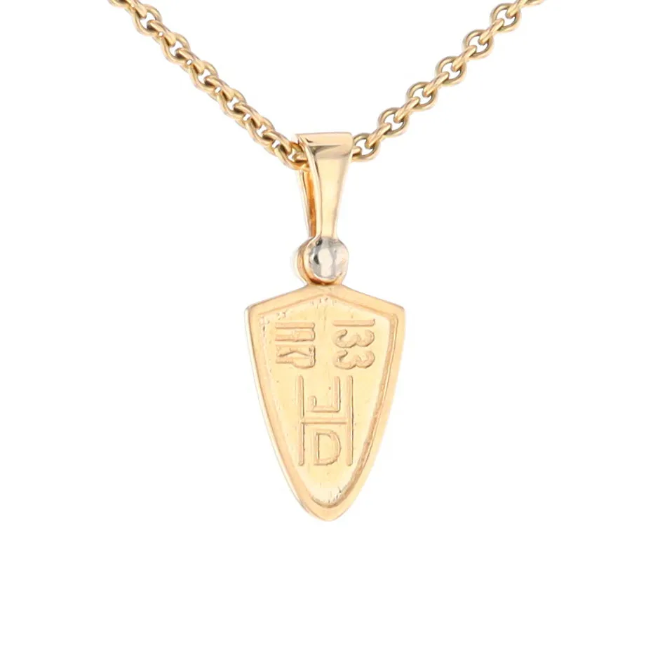 Lapis Shield Shaped Inlaid Pendant