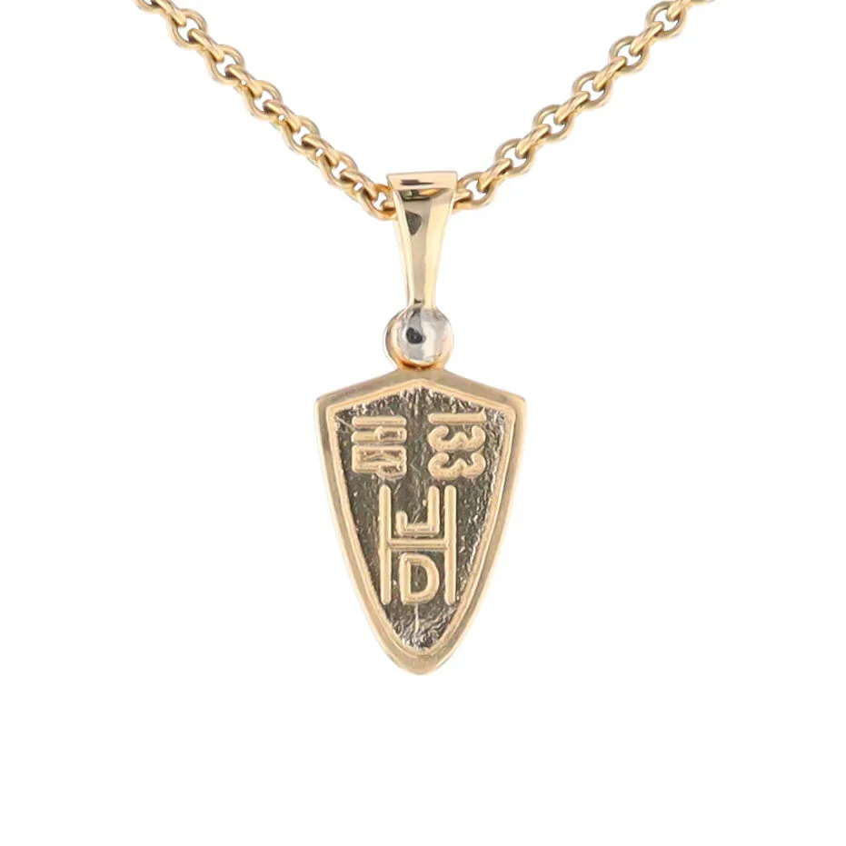 Lapis Shield Shaped Inlaid Pendant