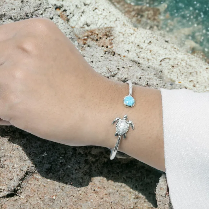 Larimar Paia Honu Bangle Bracelet