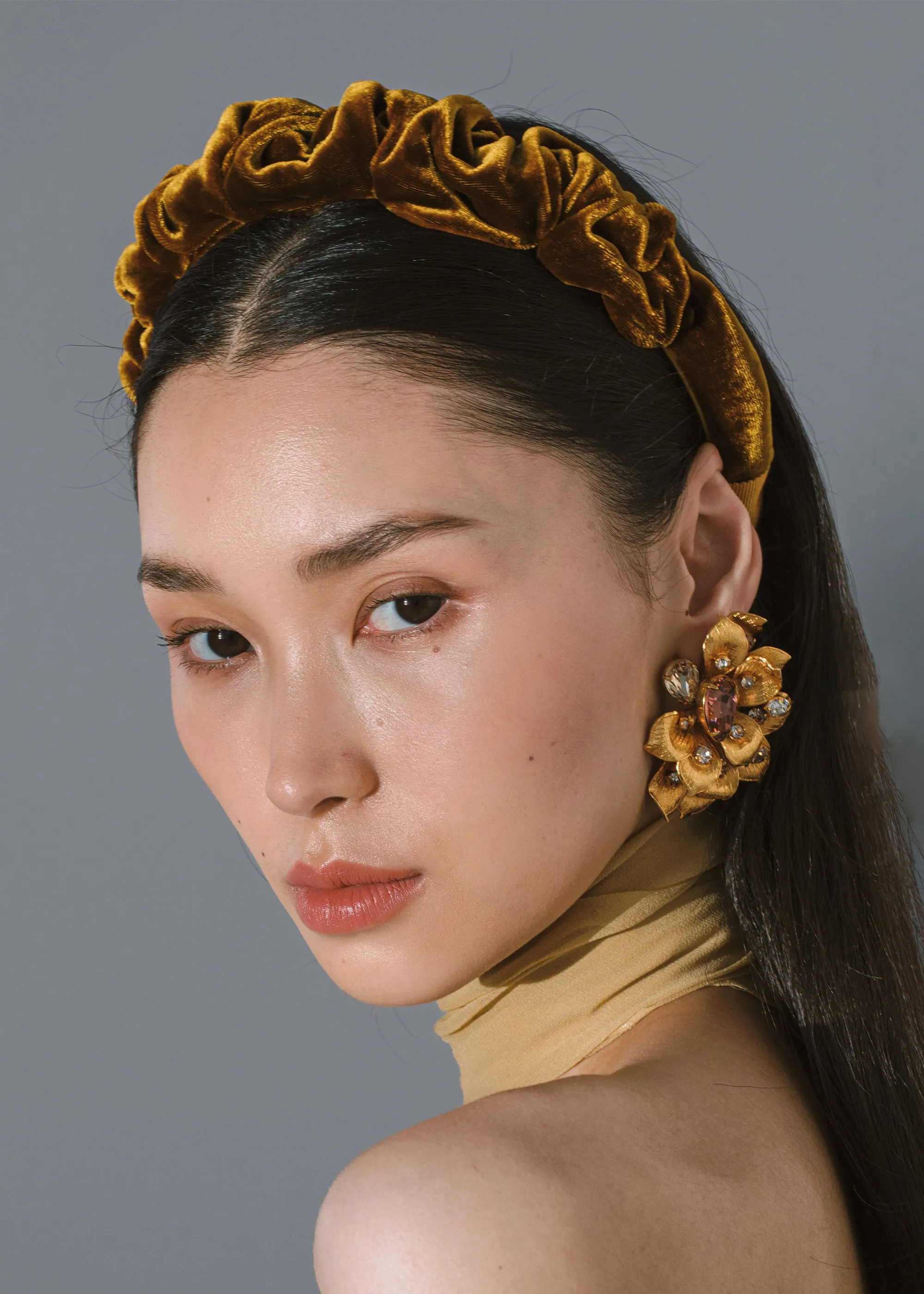 Lia Headband in Velvet -- Topaz