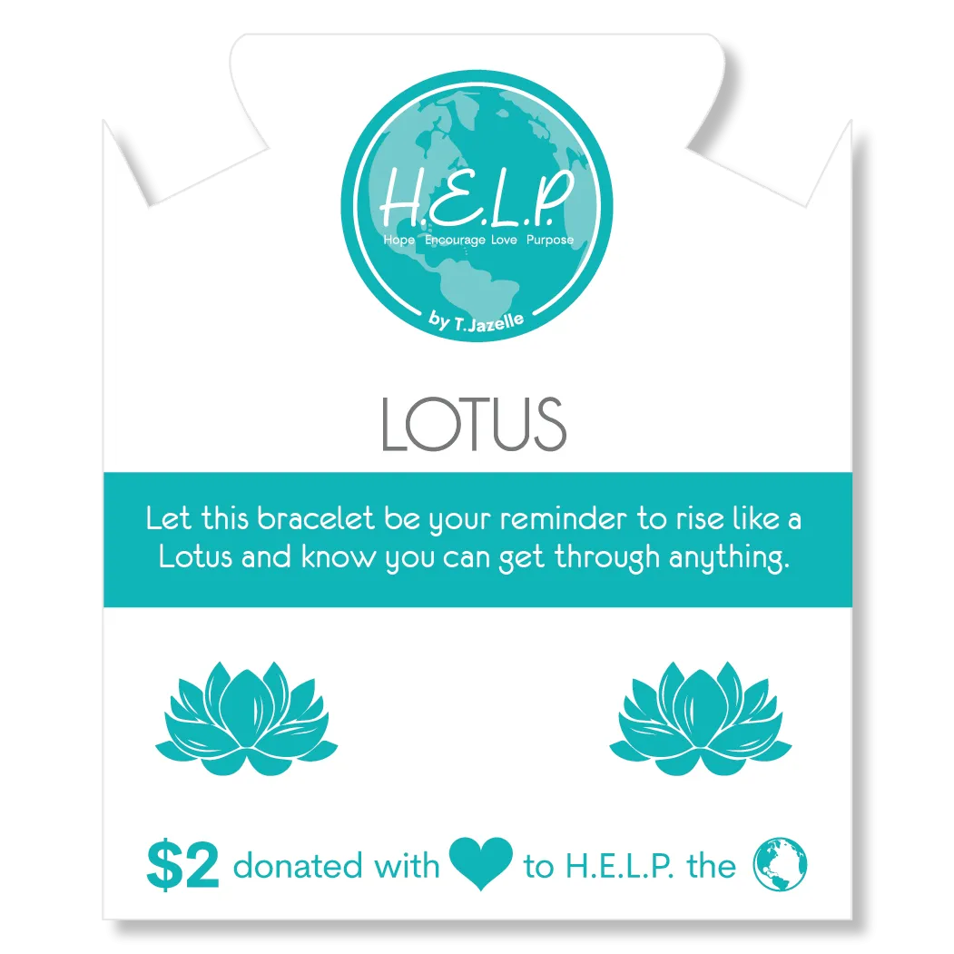 Lotus Charm with Blue Opal Jade Charity Bracelet