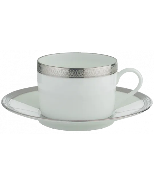 Malmaison Platinum Tea Cup and Saucer