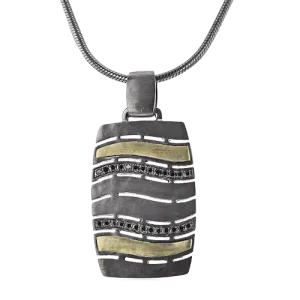 Men's Ruthenium Necklace In 14k Gold With Diamonds