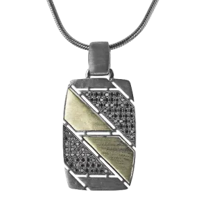 Men's Ruthenium Necklace In 14k Gold With Diamonds