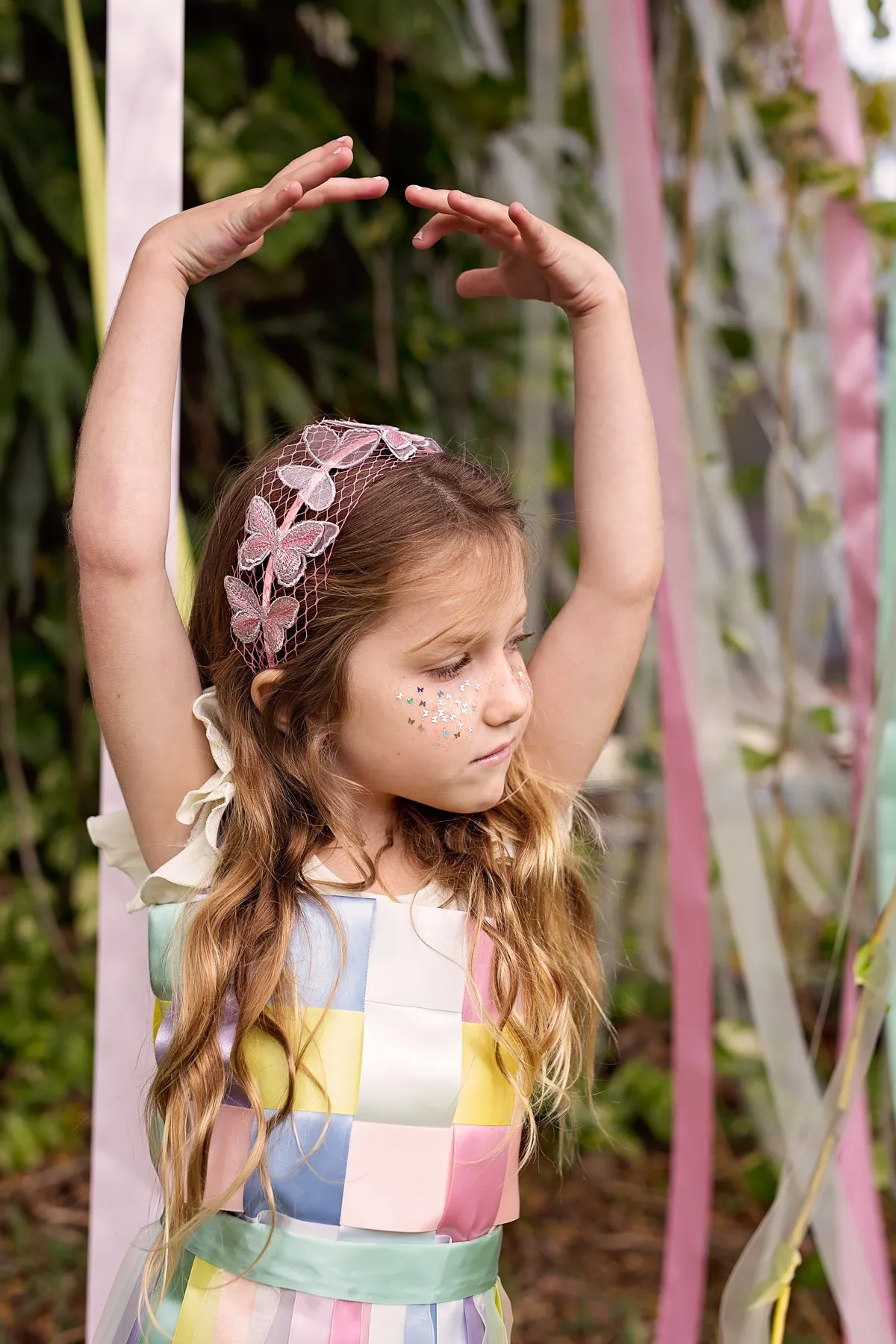 Mesh Butterfly Headband - Pink