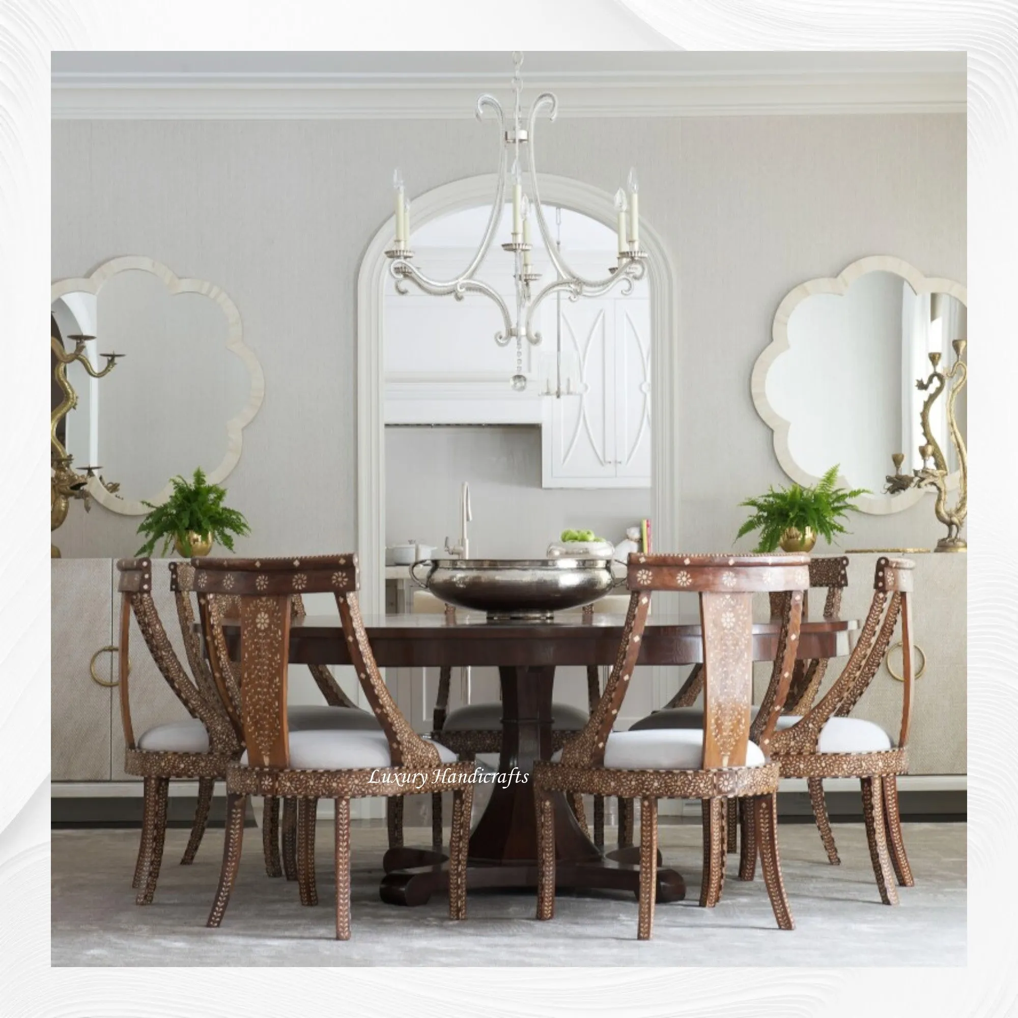 Mia Teakwood Bone Inlaid Dining Chair