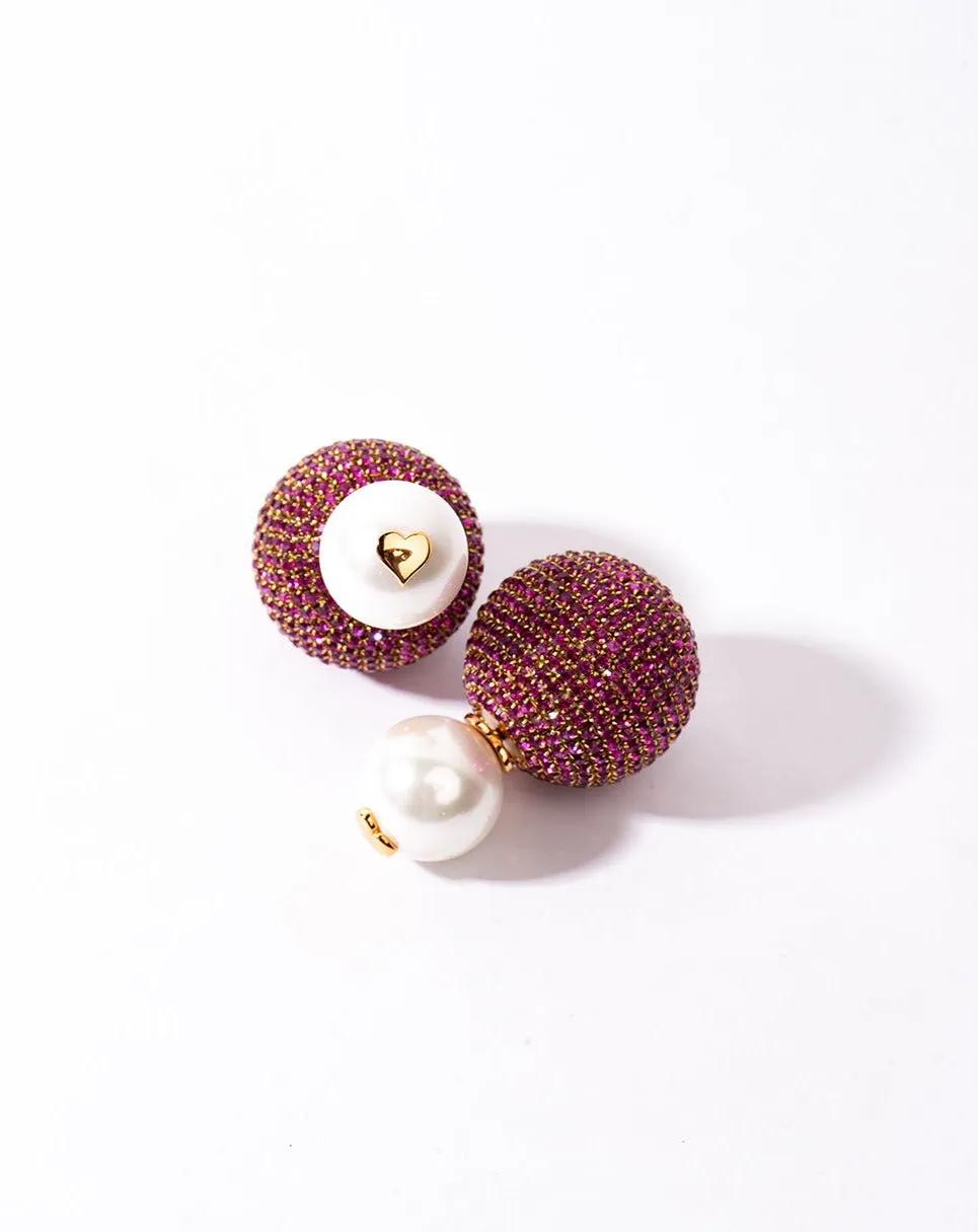 Mini Meteor Earrings In Ruby Red