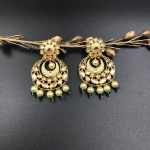 Mint Green Ruby Kundan Chandbali 7505-1016