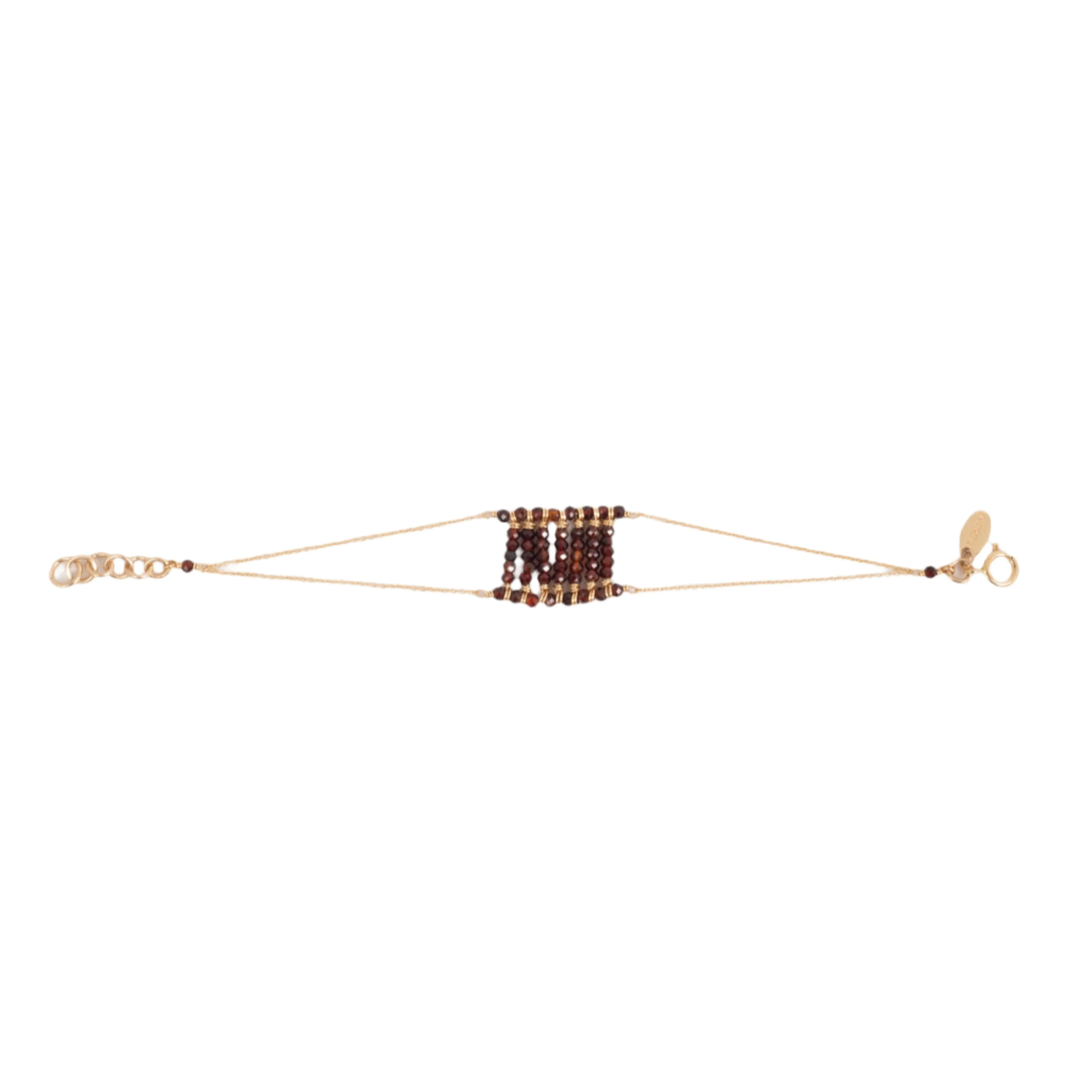 Miranda Bracelet #1 - Garnet & Yellow Gold