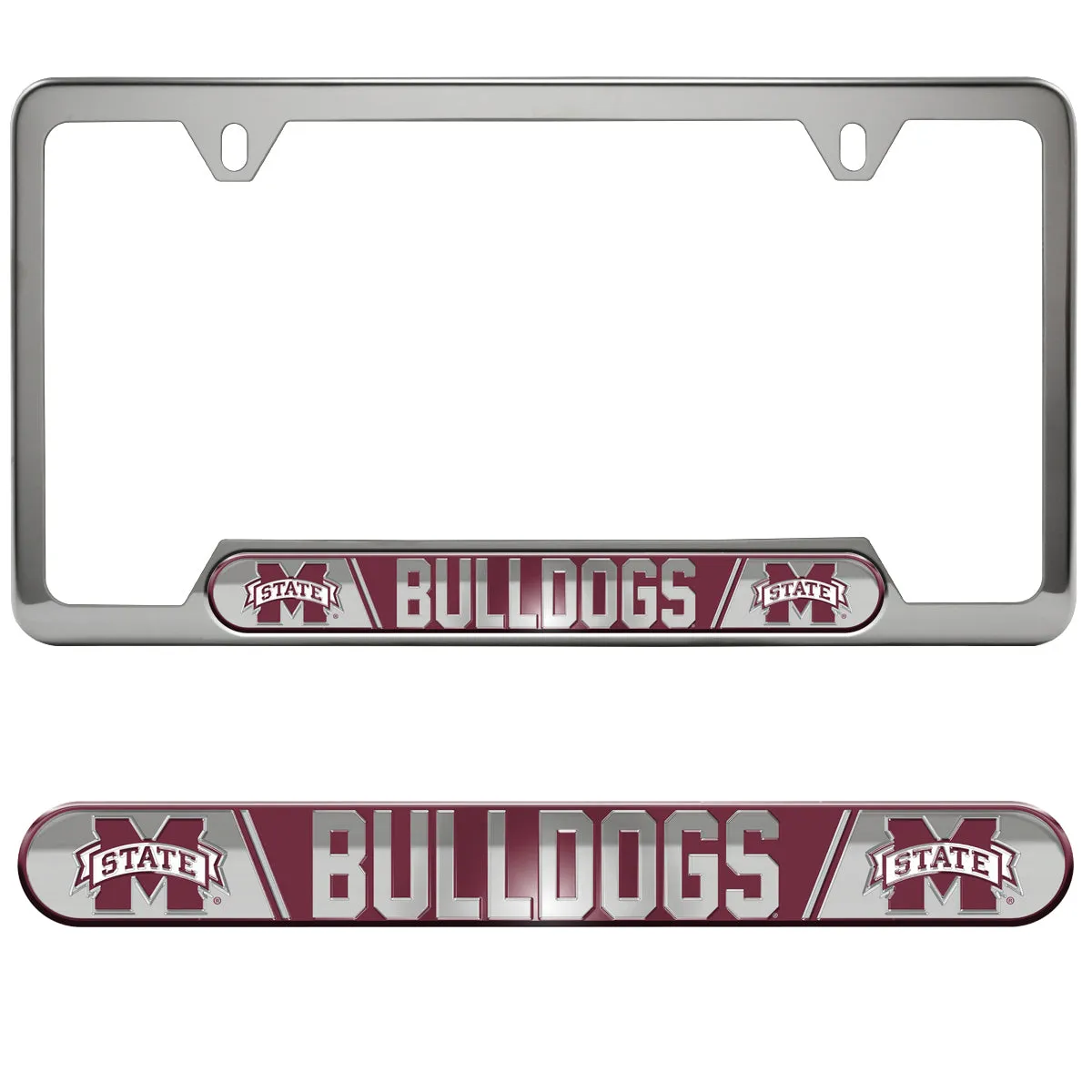 Mississippi State Bulldogs Embossed License Plate Frame, 6.25in x 12.25in