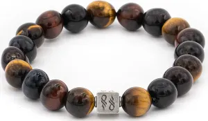 Multi-color Tigers Eye Natural Gemstone Centerpiece Bracelet