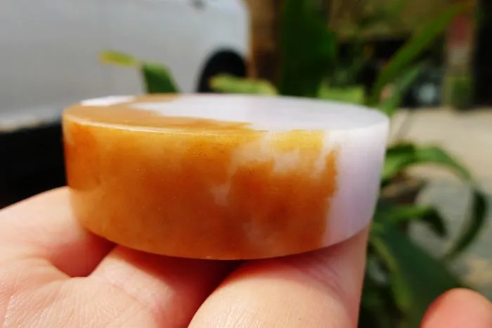 Natural Jade Rough Jadeite Raw (134g,5.65X5.65X1.6cm)