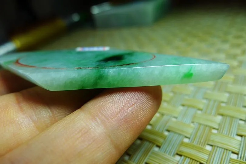Natural Jade Rough Jadeite Raw (19.5g,7.2X3.2X0.45cm)