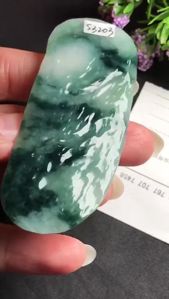 Natural Jade Rough Jadeite Raw (24g,7.3x3.1x0.5cm)-S3203