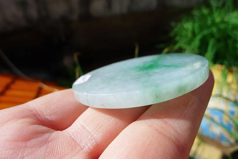Natural Jade Rough Jadeite Raw (34g,5.2X5.2X0.45cm)