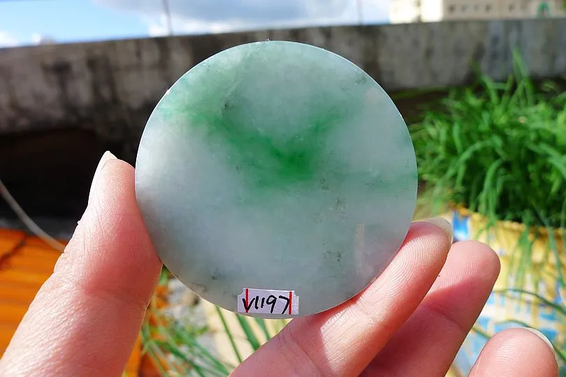Natural Jade Rough Jadeite Raw (34g,5.2X5.2X0.45cm)