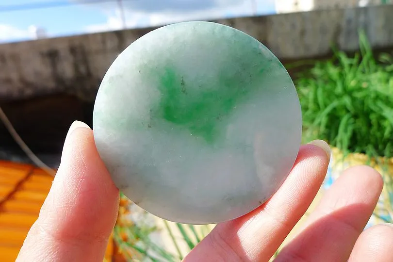 Natural Jade Rough Jadeite Raw (34g,5.2X5.2X0.45cm)