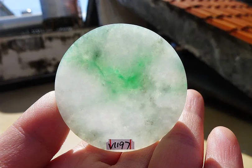 Natural Jade Rough Jadeite Raw (34g,5.2X5.2X0.45cm)