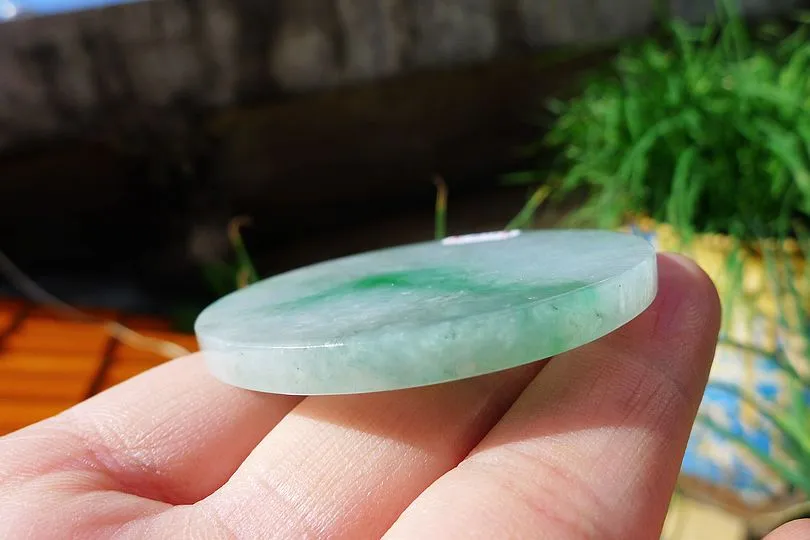 Natural Jade Rough Jadeite Raw (34g,5.2X5.2X0.45cm)