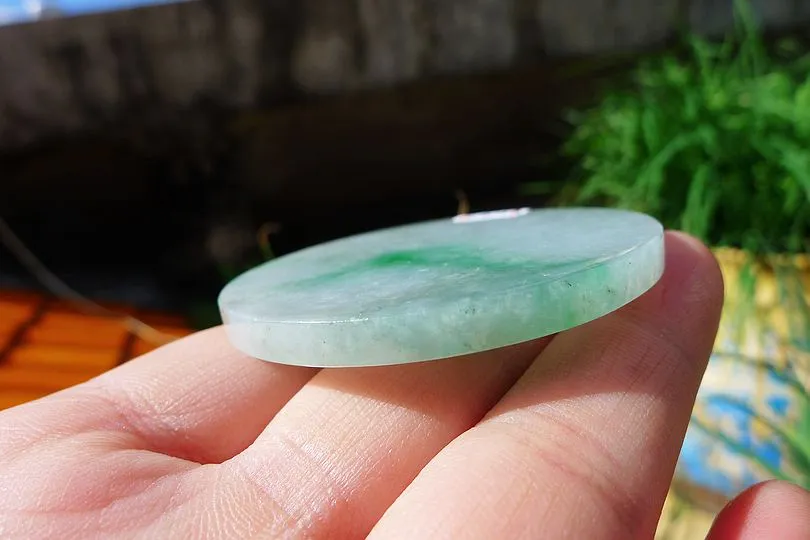 Natural Jade Rough Jadeite Raw (34g,5.2X5.2X0.45cm)