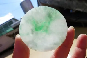 Natural Jade Rough Jadeite Raw (34g,5.2X5.2X0.45cm)