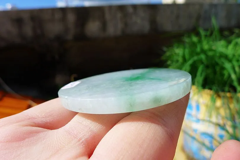 Natural Jade Rough Jadeite Raw (34g,5.2X5.2X0.45cm)