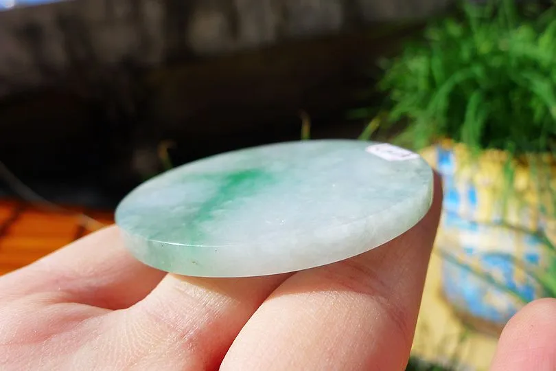 Natural Jade Rough Jadeite Raw (34g,5.2X5.2X0.45cm)