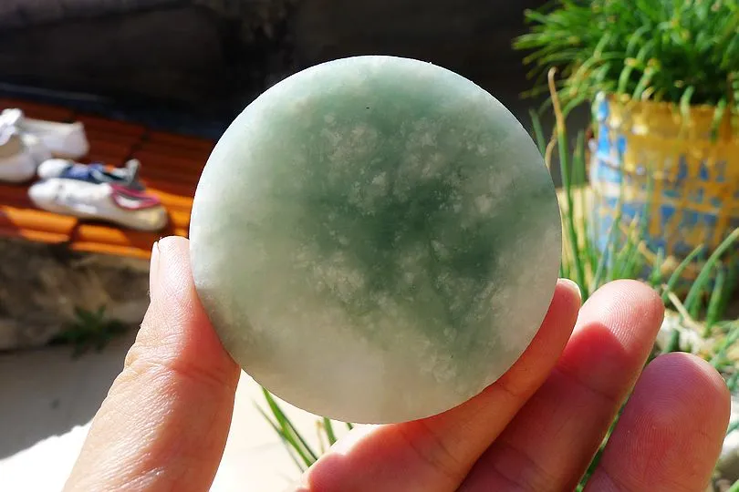 Natural Jade Rough Jadeite Raw (80g,5.75X5.75X0.9cm)