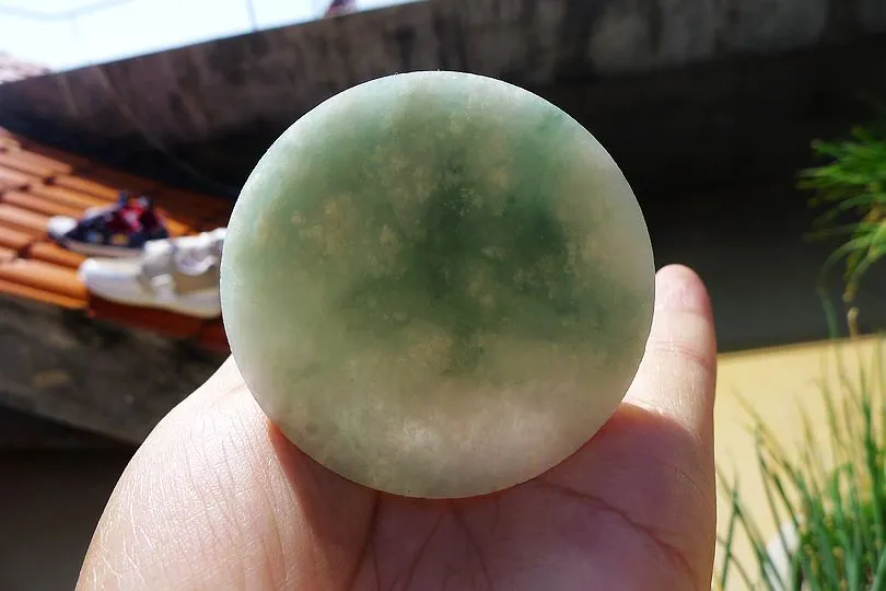 Natural Jade Rough Jadeite Raw (80g,5.75X5.75X0.9cm)