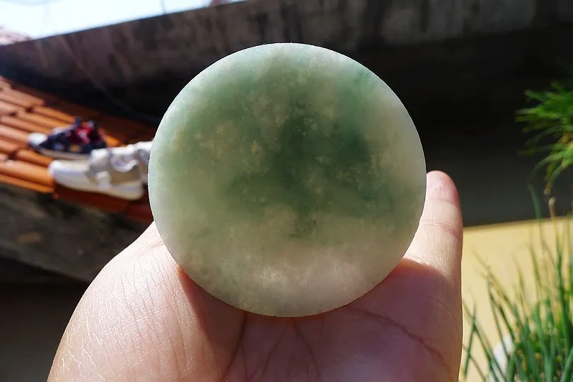 Natural Jade Rough Jadeite Raw (80g,5.75X5.75X0.9cm)